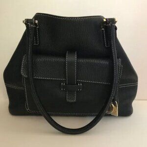 Loro Piana Globe Bandoulièr Shoulder Bag, Black Pebbled Leather